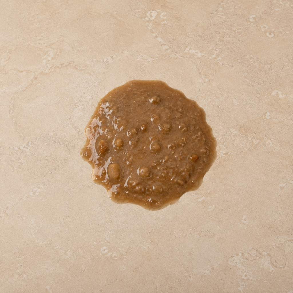 Ejemplo visual de Vómito marrón o con olor fecal